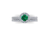 Emerald & Diamond Halo Ring - DuttsonRocks