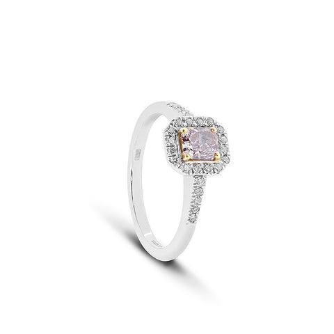 Pink Radiant Cut Diamond Vintage Ring - DuttsonRocks