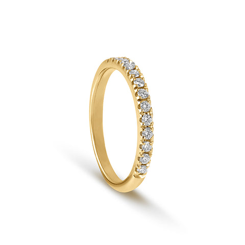 18 carat Yellow Gold half Round Brilliant Cut Diamond Ring - DuttsonRocks